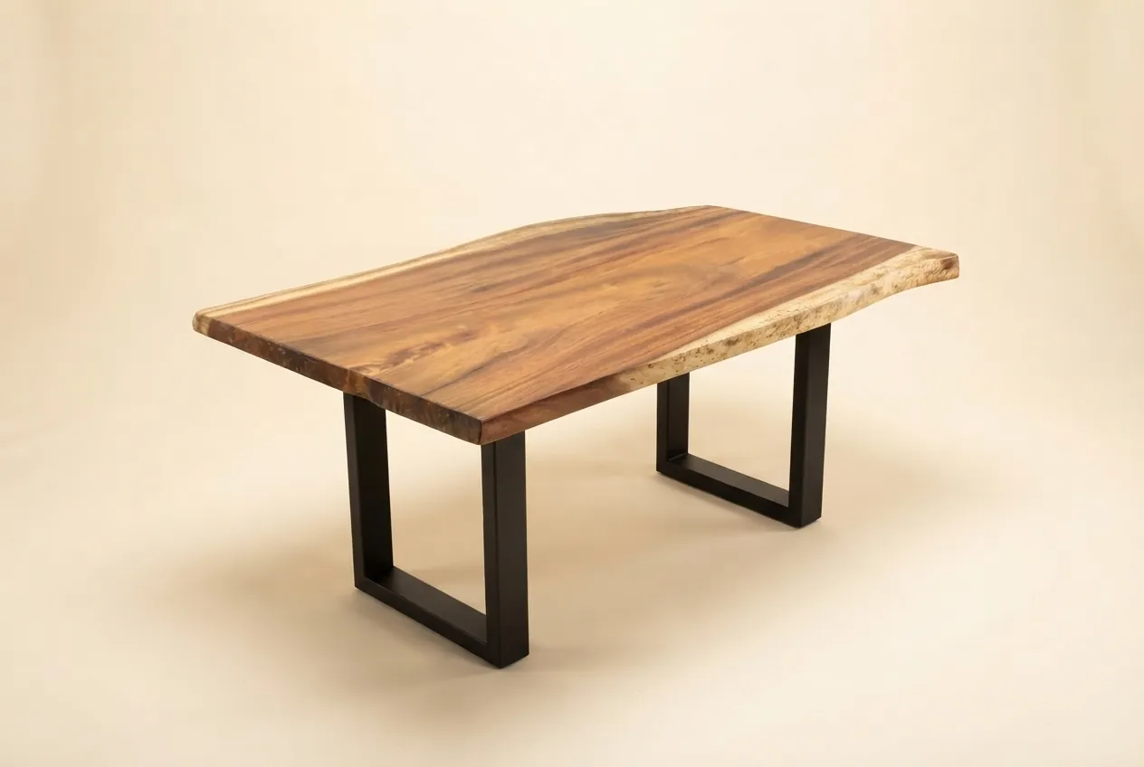 Live edge Saman wood the ash table