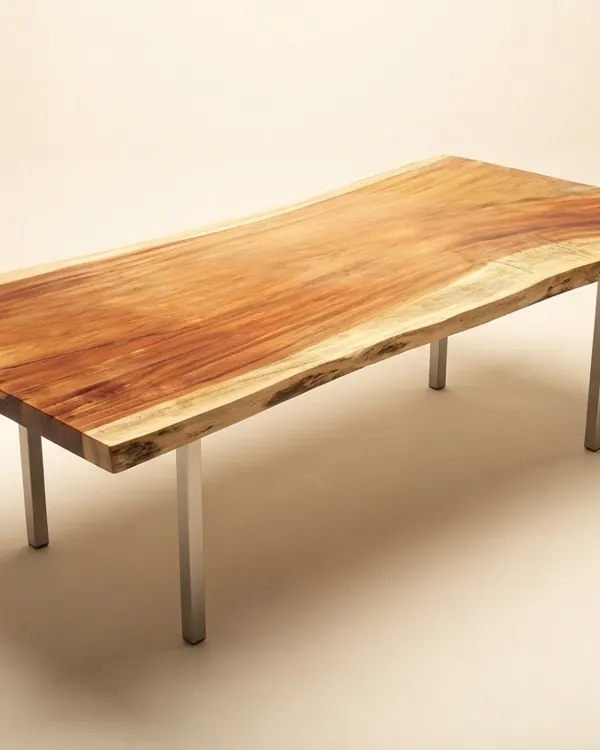 Live edge Saman wood the fox table