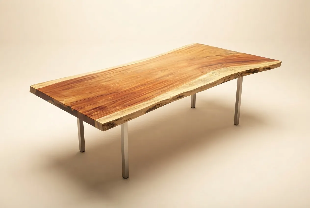 Live edge Saman wood the fox table