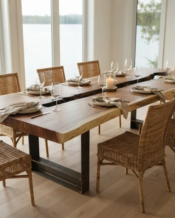 Live edge Saman wood the mesa table