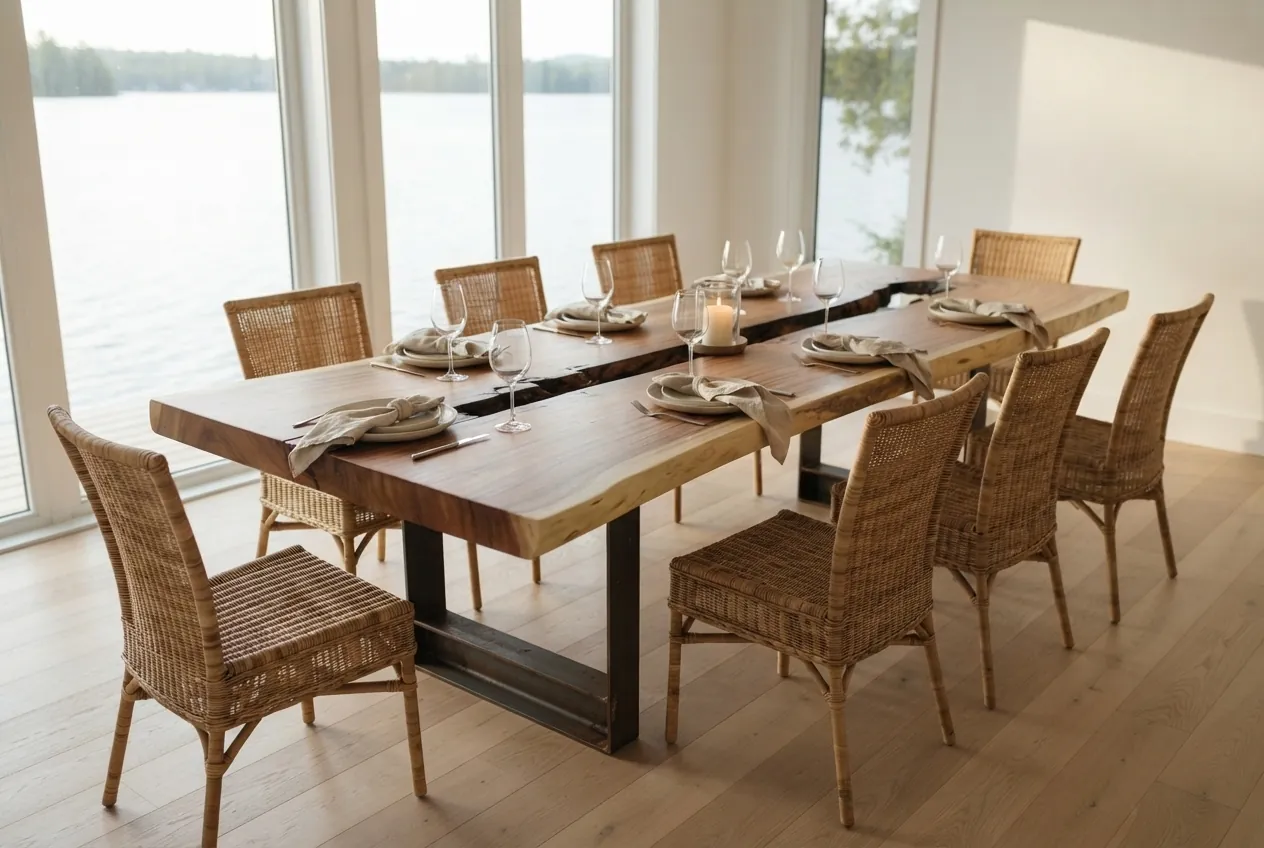 Live edge Saman wood the mesa table