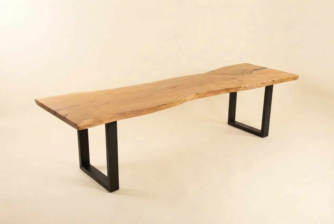 Live edge Saman wood the pebble table