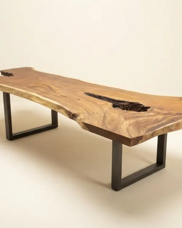 Live edge Saman wood the shale table