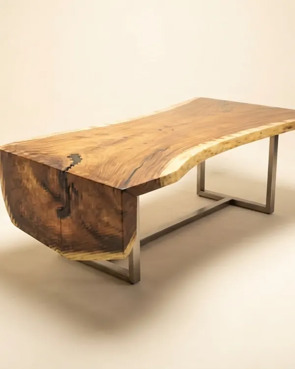 Live edge Saman wood the summit waterfall table