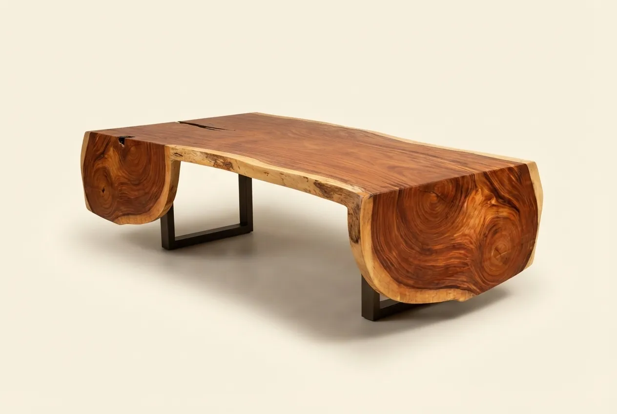 Live edge Saman wood the sycamore waterfall table