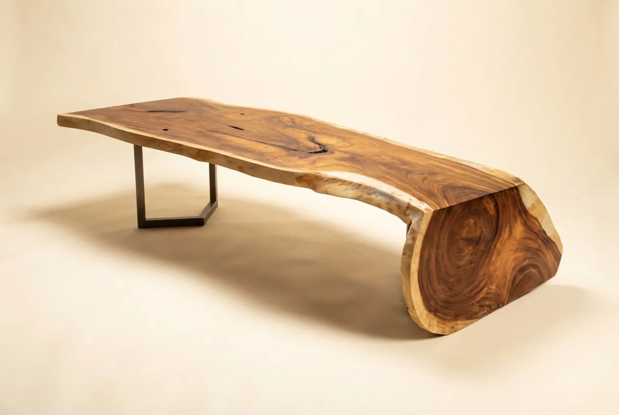Live edge Saman wood the tamarack waterfall table